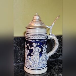 Vintage Alt-Grenzau Artisan Ceramic Stein from Germany